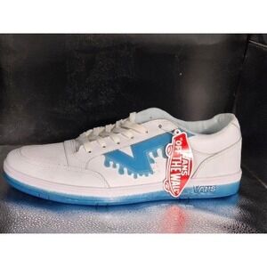 Vans Lowland CC ComfyCush White Blue Dripping Logo Sneakers VN0A4TZY96P Mens